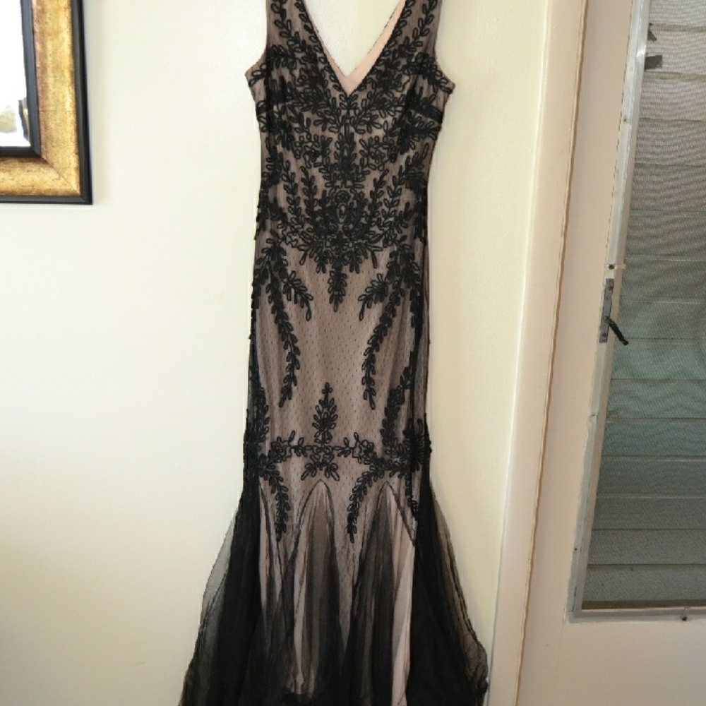 Trumpet Style Black and Nude Gown